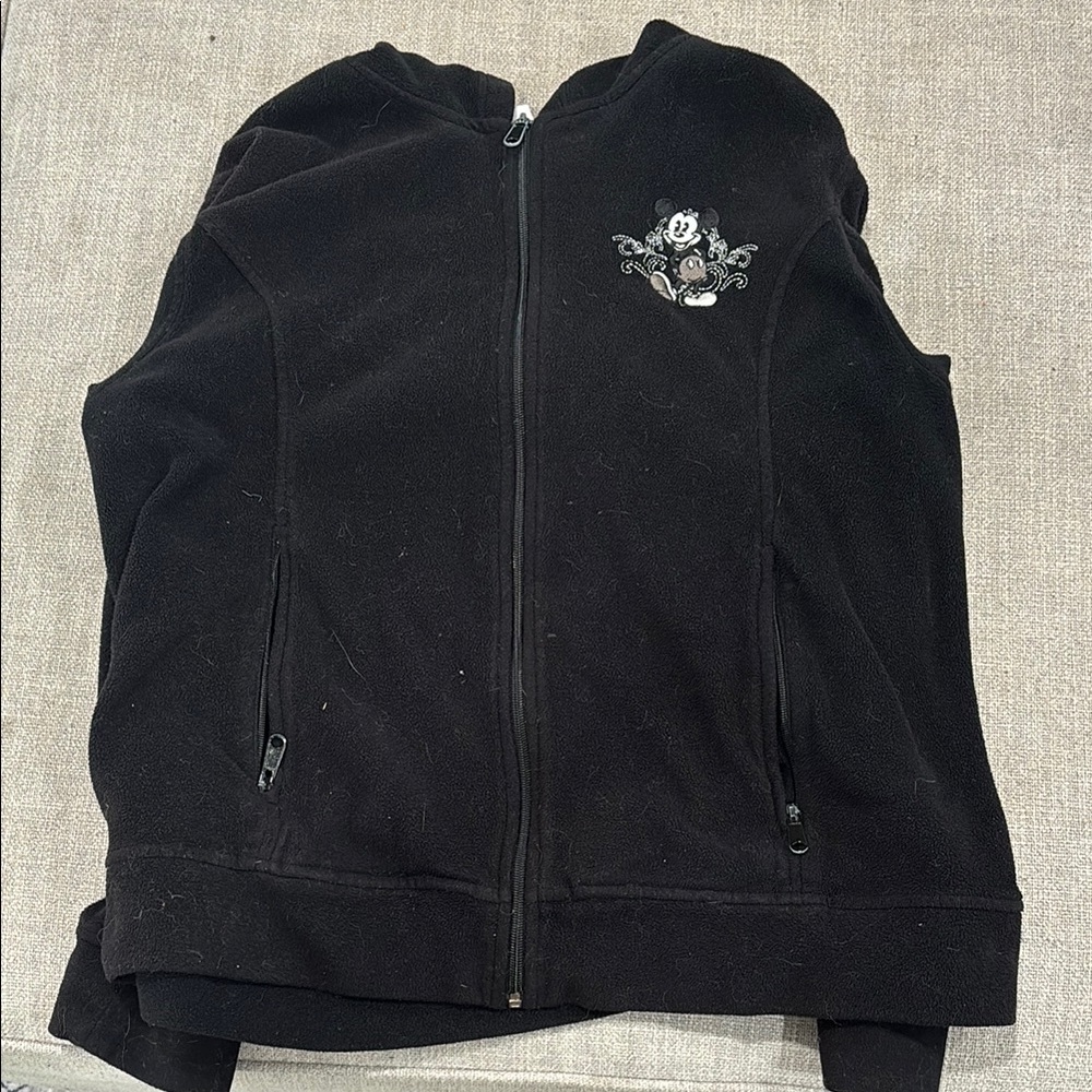 Disney Black Jacket with Mickey Mouse Embroidery